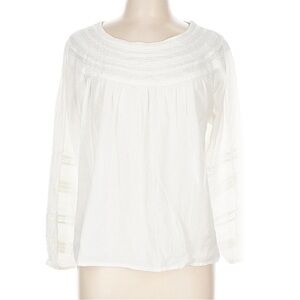 GAP White Pleated Bib Collar Blouse